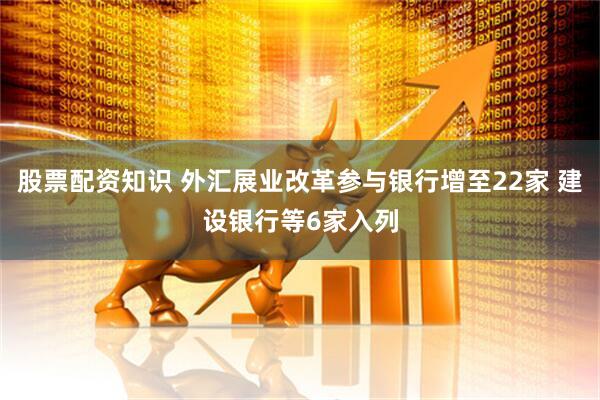 股票配资知识 外汇展业改革参与银行增至22家 建设银行等6家入列