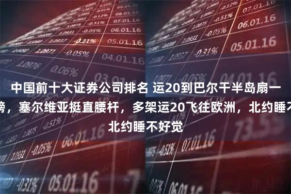 中国前十大证券公司排名 运20到巴尔干半岛扇一次翅膀，塞尔维亚挺直腰杆，多架运20飞往欧洲，北约睡不好觉